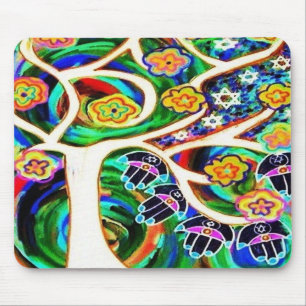 Alfombrilla De Ratón Árbol de marfil de Judaica Hamsa de la vida