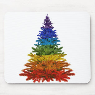 Alfombrilla De Ratón árbol de navidad arco iris