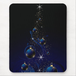 Alfombrilla De Ratón Árbol de navidad azul brillante