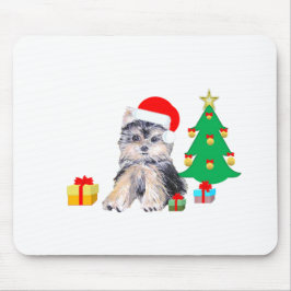 Alfombrilla De Ratón árbol de Navidad, cachorro de Yorkshire y regalos
