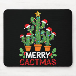 Alfombrilla De Ratón Árbol de Navidad Cactus Divertido Feliz Cactmas Ca