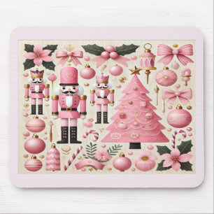 Alfombrilla De Ratón Árbol de Navidad Cascanueces Rosa