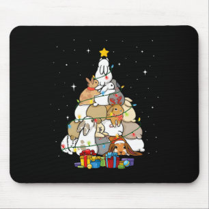Alfombrilla De Ratón Árbol de Navidad con Conejito Adorable 1 