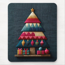 Árbol de Navidad con textura de tela acolchada aco