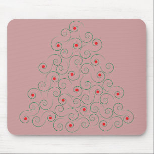 Alfombrilla De Ratón Árbol de Navidad cursi rosa
