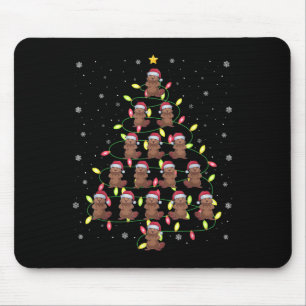 Alfombrilla De Ratón Árbol de Navidad de Beaver Santa Enciende el suéte