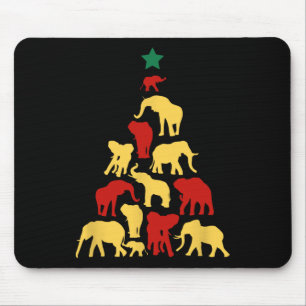 Alfombrilla De Ratón Árbol de Navidad de elefante Safari Sudáfrica Anim