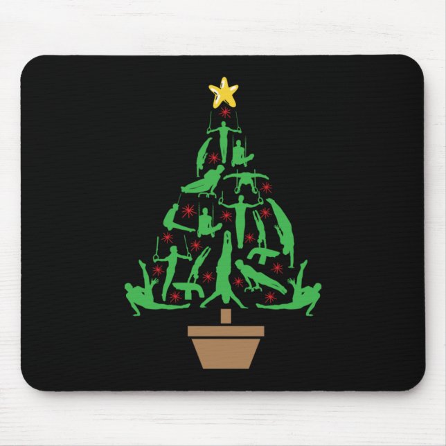 Alfombrilla De Ratón Árbol de navidad de gimnasia masculina (Frente)