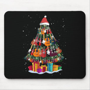 Alfombrilla De Ratón Árbol de Navidad de guitarra divertido