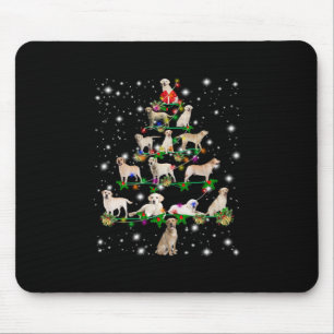 Alfombrilla De Ratón Árbol De Navidad De Labrador Cubierto De Lámparas
