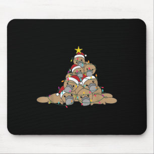 Alfombrilla De Ratón Árbol de Navidad de Ornitorrinco Animales de Navid