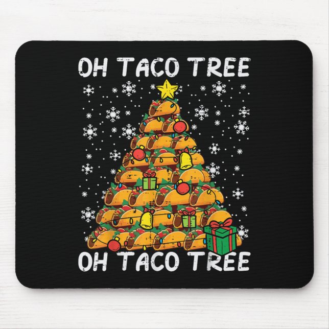 Alfombrilla De Ratón Árbol de Navidad de Tacos Divertido Xmas Amante de (Frente)
