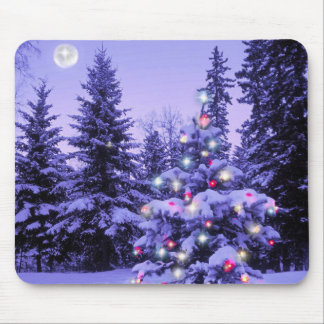 Alfombrilla De Ratón Árbol de navidad en el bosque
