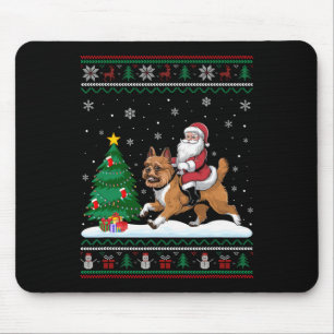 Alfombrilla De Ratón Árbol de Navidad feo enciende Santa Riding Brusela