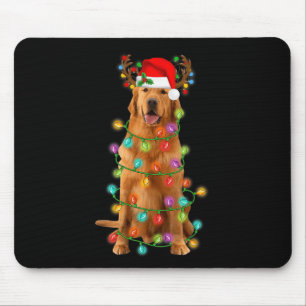 Alfombrilla De Ratón Árbol de Navidad Golden Retriever enciende perro d