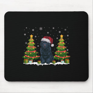 Alfombrilla De Ratón Árbol de Navidad Luz de Terranova Perro Santa Hat