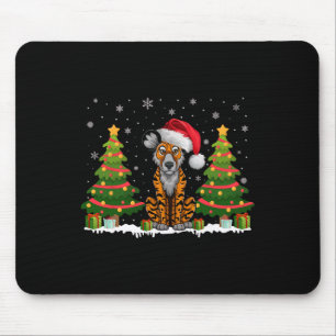 Alfombrilla De Ratón Árbol de Navidad Luz Perro salvaje africano Santa 