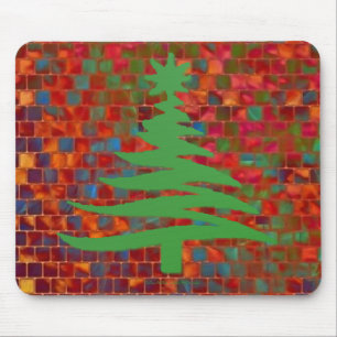 Alfombrilla De Ratón Árbol de Navidad moderno con plantilla impreso en 