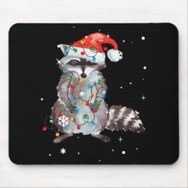 Alfombrilla De Ratón Árbol de Navidad Raccoon ilumina Pajama Racoon Lov