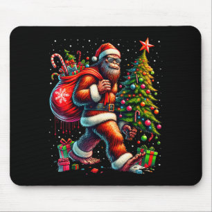 Alfombrilla De Ratón Árbol de Navidad Santa Bigfoot Luces de Navidad Di