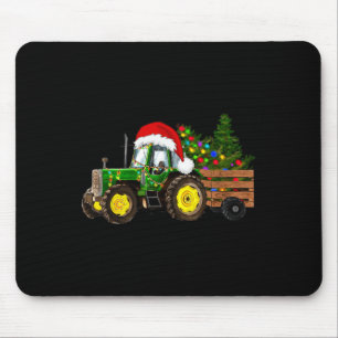 Alfombrilla De Ratón Árbol de tractores de la granja de navidades encie