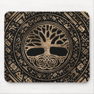 Alfombrilla De Ratón Árbol de vida - Patrón Rústico Yggdrasil
