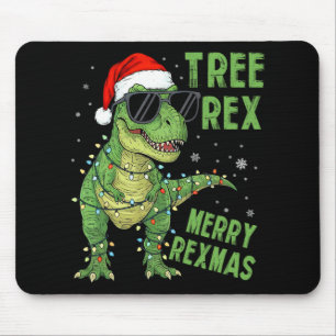 Alfombrilla De Ratón Árbol Divertido Rex Dinosaurio de Navidad Sombrero