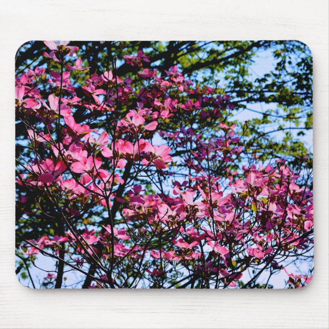 Alfombrilla De Ratón Árbol Dogwood con flores rosadas (Frente)