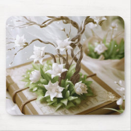 Alfombrilla De Ratón Árbol floreciente de un libro