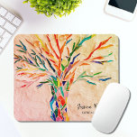 Alfombrilla De Ratón Árbol genealógico personalizado<br><div class="desc">Almohadilla de ratón personalizada de árbol genealógico familiar. Este exclusivo diseño de árbol de familia es ideal para los involucrados en la genealogía. El diseño original del árbol de la vida se hizo en mosaico usando pequeños fragmentos de vidrio de colores vivos. Personalízalo con tu nombre y profesión. Para editar...</div>