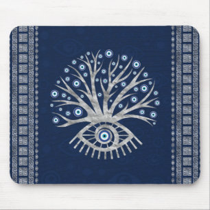 Alfombrilla De Ratón Árbol griego del ojo - Mati Mataki - plata de