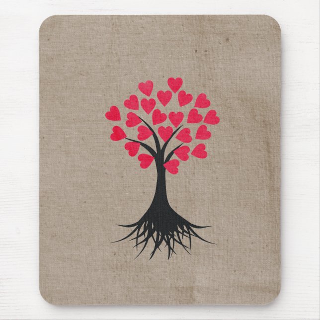 Alfombrilla De Ratón Árbol Mousepad del corazón (Frente)