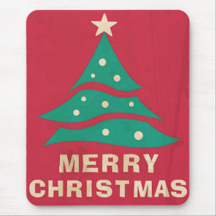 Alfombrilla De Ratón Árbol retro navideño