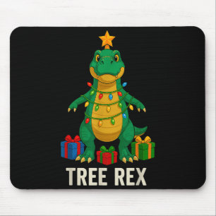 Alfombrilla De Ratón Árbol Rex Dinosaurio Divertido Navidad