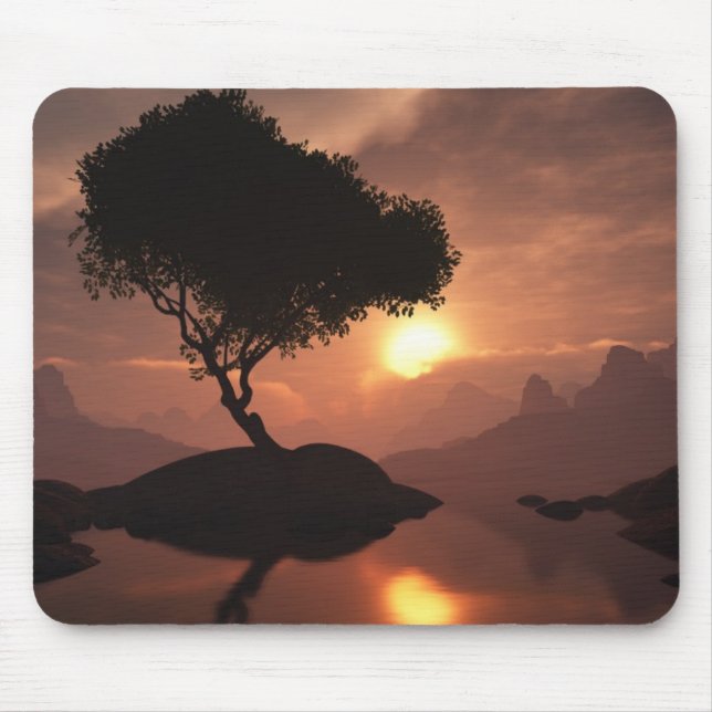 Alfombrilla De Ratón Árbol solitario Mousepad (Frente)