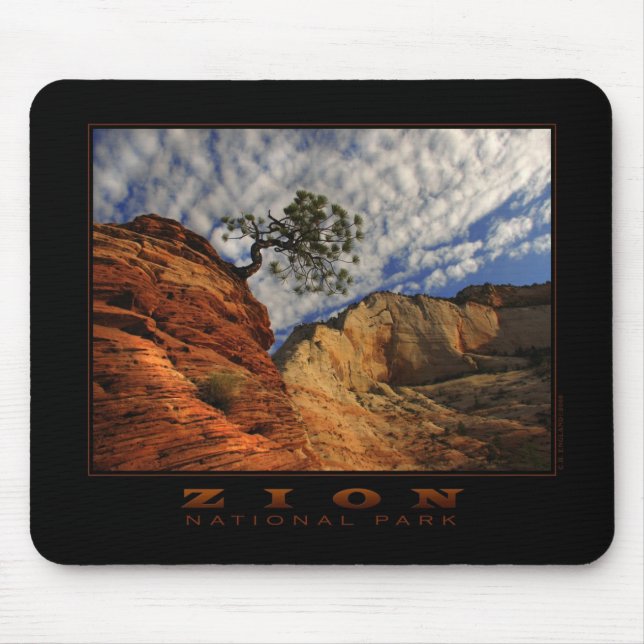 Alfombrilla De Ratón Árbol solitario Mousepad de Zion (horizontal) (Frente)