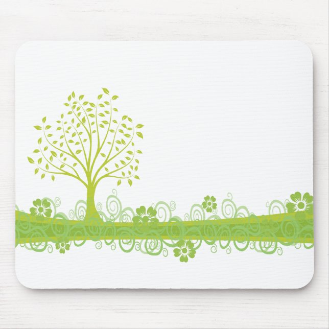 Alfombrilla De Ratón Árbol verde retro (Frente)