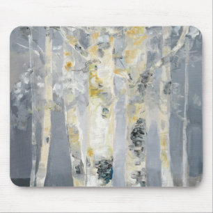 Alfombrilla De Ratón Árboles de abedul en el fondo gris 6
