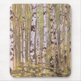 Alfombrilla De Ratón Árboles de aves en bosque de bosques (Roerich)