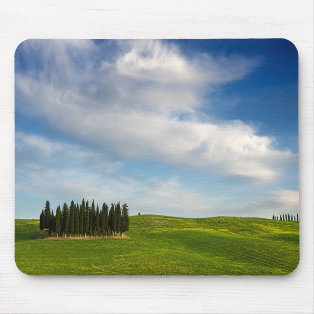 Alfombrilla De Ratón Árboles de Cypress en el mousepad de Toscana (Frente)