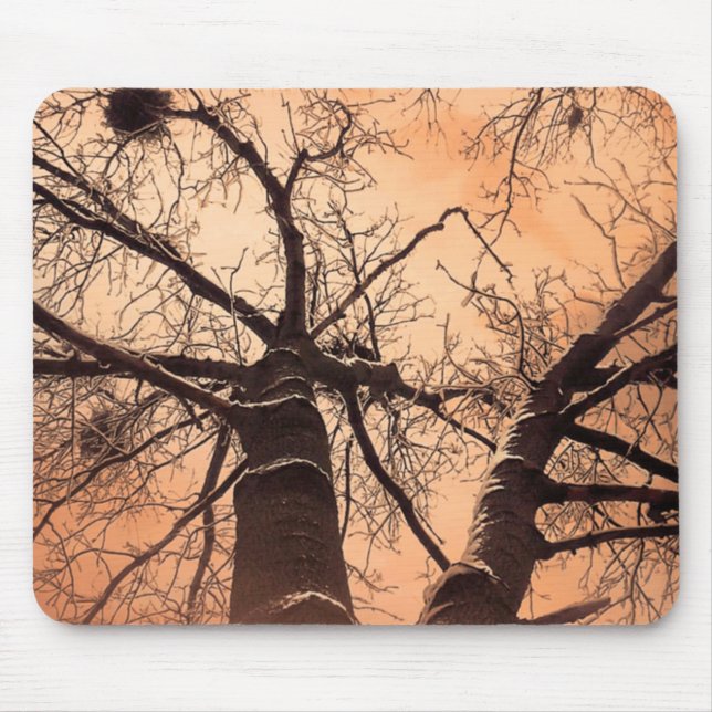 Alfombrilla De Ratón Árboles de invierno al revés (Frente)