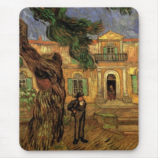 Alfombrilla De Ratón Árboles de pino en Saint-Paul por Vincent van Gogh (Frente)