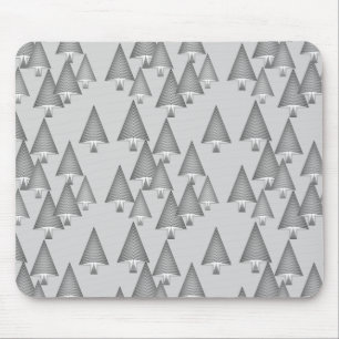 Alfombrilla De Ratón Árboles modernos metálicos de Navidad - gris plate