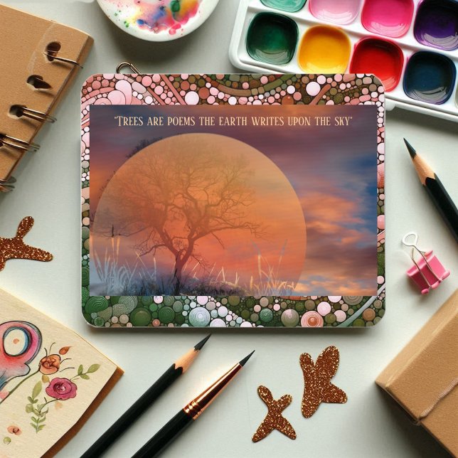 Alfombrilla De Ratón Árboles pintorescos son poemas que la Tierra escri (Picturesque Trees Are Poems Earth Writes Upon Sky Mouse Pad)
