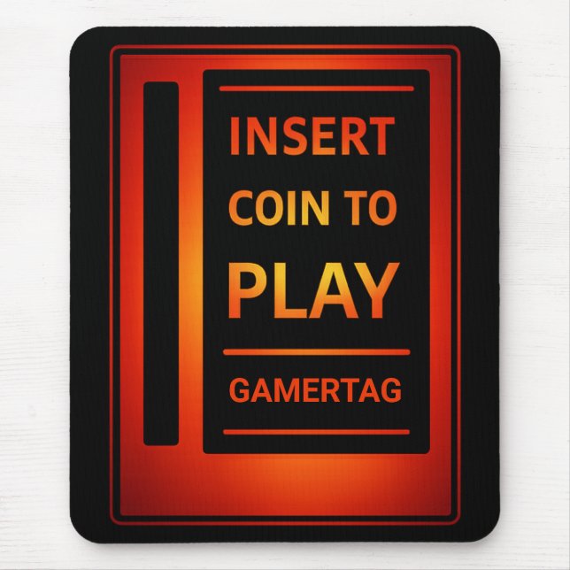 Alfombrilla De Ratón Arcade “Insert Coin to Play” Custom Mouse Pad (Frente)