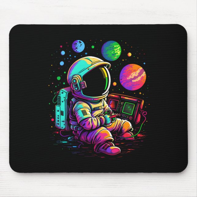 Alfombrilla De Ratón Arcade Planets Universe Gaming Astronauta (Frente)
