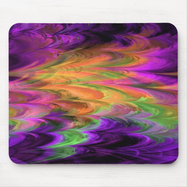 Alfombrilla De Ratón Arco iris de mármol Mousepad del fractal (Frente)