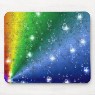 Alfombrilla De Ratón arco iris en elefantes, leatheroptik y gotas de ll