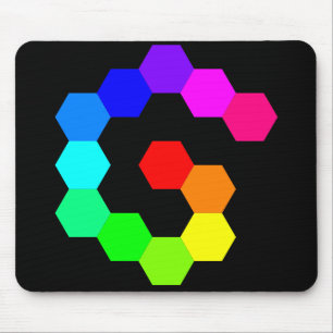 Alfombrilla De Ratón arco iris en espiral hexagonal