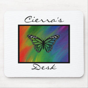 Alfombrilla De Ratón Arco iris Mousepad personalizado mariposa